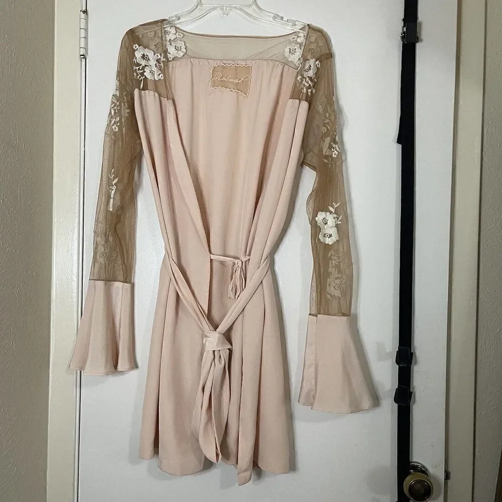 Robed with Love Pink HILDY ROBE bridesmaid bridal shower tie waist robe Medium